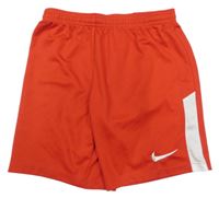 Červeno-bílé sportovní funkční kraťasy s logem Nike