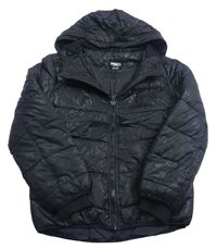 Černá šusťáková zateplená bunda s kapucí Sonneti