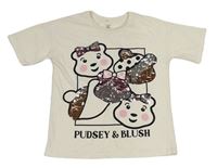 Bílé tričko s Pudsey z flitrů George