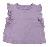 Lila crop top s volánky George