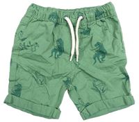 Zelené plátěné kraťasy s dinosaury zn. Topomini
