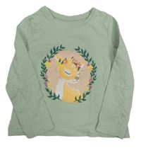 Světlezelené triko s kolouškem Primark