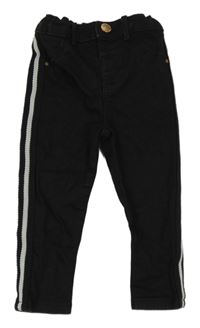 Černé skinny rifle s bílým pruhem River Island