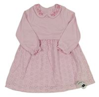 Nové - růžové teplákové šaty s madeirovou sukní Dunnes 