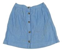 Modrá propínací manšestrová sukně H&M