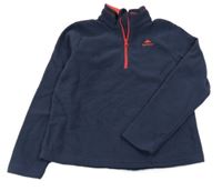 Tmavomodrá fleecová funkční mikina s logem Qechua