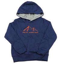 Tmavomodrá mikina s horami a kapucí Lupilu