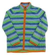Zeleno-modrá pruhovaná fleecová propínací mikina tcm