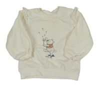 Bílá mikina s Púem a volánky Disney