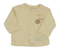 Smetanové propínací triko s obrázkem 