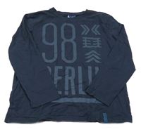 Tmavomodré triko s nápisy Yigga