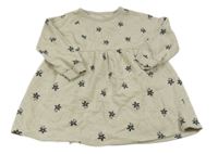 Světlebéžové melírované teplákové šaty s kvítky George