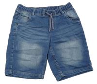 Modré teplákové riflové kraťasy Pocopiano