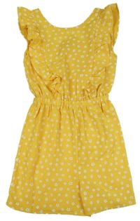 Žlutý kraťasový overal s kvítky Primark