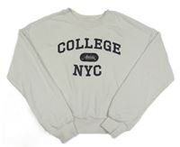 Bílá crop mikina s nápisem H&M