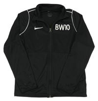 Černá sportovní funkční propínací mikina s nápisem Nike