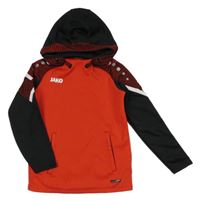 Červeno-černá sportovní mikina s logem a kapucí Jako 
