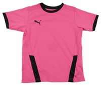 Neonově růžové sportovní funkční tričko s logem Puma