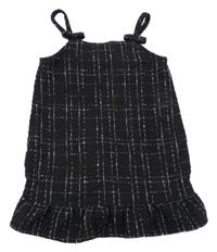 Černo-bílé kostkované úpletové šaty H&M