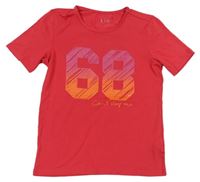 Malinové sportovní tričko s číslem Tchibo