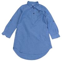 Modré košilové šaty riflového vzhledu H&M