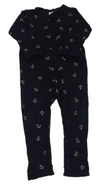 Tmavomodrý overal s kotvami H&M