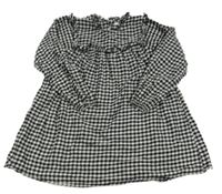 Černo-bílé kostkované šaty s volánky Next