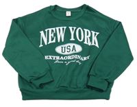 Zelená mikina s nápisy Shein