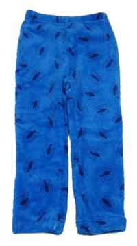 Modré plyšové pyžamové kalhoty s pavouky - Spiderman 