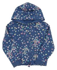 Modrá mikina s motýlky a kapucí Staccato