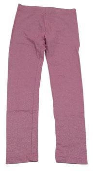 Růžovo-třpytivé pruhované legíny Kids