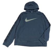 Tmavomodrá mikina s logem a kapucí Nike