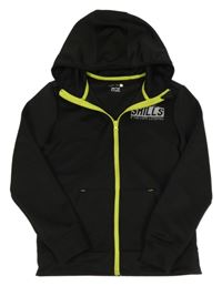 Černá propínací sportovní mikina s nápisem a kapucí Ergeenomixx