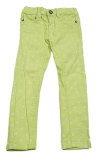 Světlezeleno-bílé puntíkaté skinny rifle Kiki&Koko