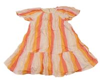 Světlerůžovo-oranžové pruhované šaty M&S