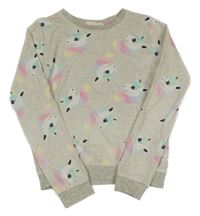 Světlešedé mikinotriko s jednorožci H&M