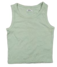 Mintový žebrovaný crop top 