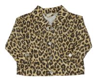 Béžovo-hnědá riflová bunda s leopardím vzorem Primark