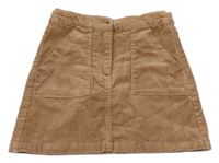 Hnědá manšestrová sukně H&M