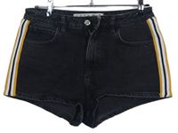Dámské černé riflové kraťasy s pruhy Denim 