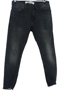Pánské tmavošedé skinny stretch rifle New Look vel. 34S