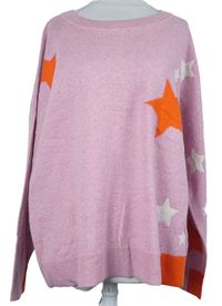 Dámský růžovo-oranžový hvězdičkovaný svetr White Stuff 