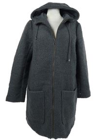 Dámský tmavošedý vlněný kabát s kapucí Gina Benotti 