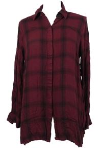 Dámská vínovo-černá kostkovaná halenka Amisu 