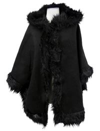 Dámský černý kabátový cardigán s kožíškem 