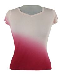Dámské světlerůžovo-tmavorůžové ombré pletené tričko 