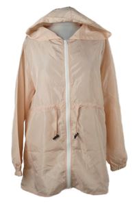 Dámská světlerůžová šusťáková jarní parka s kapucí