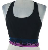 Dámský černý sportovní crop top s logy Nike 