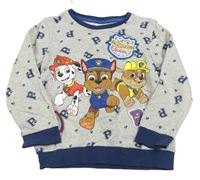 Šedo-modrá mikina s Paw Patrol Tu