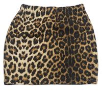 Hnědo-černá sukně s leopardím vzorem 
